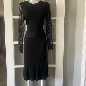 Tom and Linda Platt Lace Long‎ Sleeve Dress